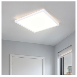 ETC Shop Badezimmer Lampe LED Deckenleuchte Deckenlampe IP44 LED Panel, 3 Stufen über Wandschalter, Backlight, weiß, 18W 1600Lm warmweiß, LxH 29,4x2,5
