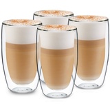 Klarstein GLASWERK Carajillo doppelwandige Thermogläser 450 ml) Cappuccino Tassen - Borosilikatgläser - Teegläser spülmaschinengeeignet Kaffeetassen Set