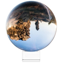 Navaris Dekoobjekt, Glaskugel Fotografie Kugel aus K9 Glas - Fotokugel mit Ständer - Kristallkugel Klare Kristall Deko mit Glasständer - Ø 130mm weiß