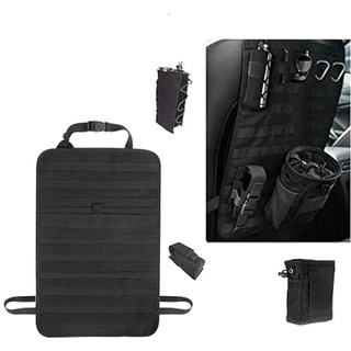 LEJUNJIE MOLLE-Panel-Autositz-Rücken-Aufbewahrungstasche mit Flasche/Taschenlampe/Recycling-Tasche - Airsoft Paintball Temporäre bewaffnete Garage Universal Storage Seat Cover