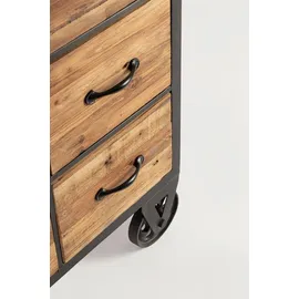 BIZZOTTO Kommode Mindil aus Holz, Industrial Design mit Metallgestell, natur, 12 Schubladen, Bizzotto