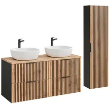 petits-meubles Gaia 2-tlg. Eichenoptik/Schwarz