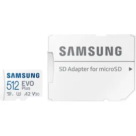 Samsung EVO Plus (2024) 512 GB microSDXC Speicherkarte (160 MB/s, Class 10, U3)