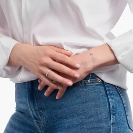 Thomas Sabo Ring in zartem Design mit weißen Steinen Recyceltes 925 Sterling Silber Zirkonia, Größe 56,