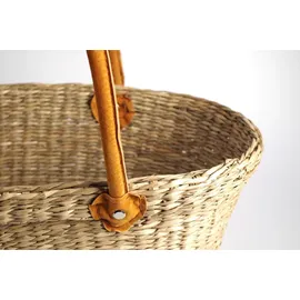 Kobolo Shopper Ledergriffe Beige/Braun