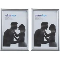 Relaxdays Bilderrahmen 2er Set, 10x15 cm, Passepartout 9x13 cm,