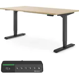 ergotopia Ergotopia® Desktopia Pro X elektrisch höhenverstellbarer Schreibtisch mit Tischplatte, ergonomischer Bürotisch, 9 Speicherplätze & smarte Rem... - Schwarz,