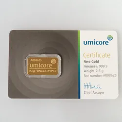 Goldbarren 25g UMICORE/Blister m. Zertifikat