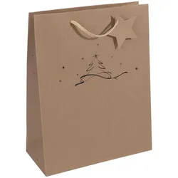 Sigel GT037, Geschenkverpackungstasche, Braun, Abbildung, Papier, Weihnachten, W