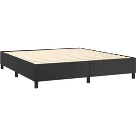 vidaXL Boxspringbett mit Matratze & LED Schwarz 180x200 cm Kunstleder