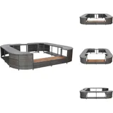 Pool- & Whirlpool-zubehör - Living Whirlpool-umrandung Quadratisch Grau 268x268x55 Cm Poly Rattan