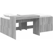 vidaXL Hochbett mit Schreibtisch 90 x 200 cm Holz grau
