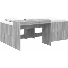 vidaXL Hochbett mit Schreibtisch 90 x 200 cm Holz grau