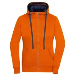 Damen Lifestyle Kapuzenjacke JN962, orange/navy-blau, Größe L - orange - L