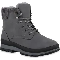 VAN HILL Damen Worker Boots in Dunkelgrau