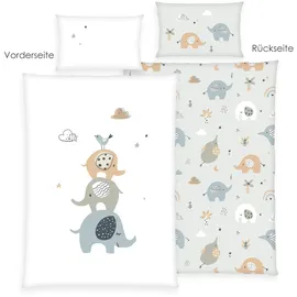 Herding babybest® Kinderbettwäsche Elephants Bettwäsche "Made in Green" 40x60 cm
