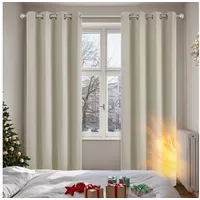 Deconovo Verdunkelungsvorhang mit Ösen für Wohnzimmer Thermogardine Kälteschutz, 220x140