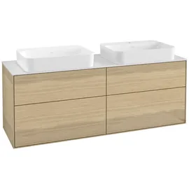 Villeroy & Boch Waschtischunterschrank 4 Auszüge 160 x 60,3 cm Glass White Matt / Oak Veneer