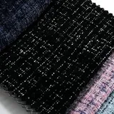AMateschitz Tweed Stoff Handgemachte Nähstoffe Karierter Tweedstoff Meterware Quiltstoff Karo Bastelstoffe Dekostoff Stoffe Zum Nähen Kleiderstoff Quadrate Bündel für DIY-Handwerk Schwarz#3 300*148cm