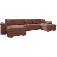 Mirjan24 Wohnlandschaft Wicenza Cord, Eckcouch mit Schlaffunktion, Symmetrisches U-Form,