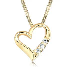 Elli DIAMONDS Kette mit Anhänger Herz Liebe Diamant 925 Silber
