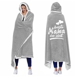 Geschenke für Mama, Decke mit ärmeln Mit Spruch für Den Beste Mama,Geburtstagsgeschenke für Mama, Beste Mama Geschenk, Geschenk Mutter zum Muttertag Geburtstag - Grau