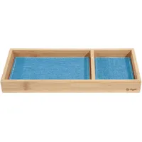 Sigel SA206 Zubehörablage Bambus, Einleger hellblau dunkelgrau aus recyceltem PET, 24,3 x 10,9 cm
