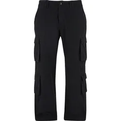 Cargohose URBAN CLASSICS "Urban Classics Herren Double Cargo Pants", Herren, Gr. 31, Normalgrößen, schwarz, 100% Baumwolle, unifarben, normal, Hosen