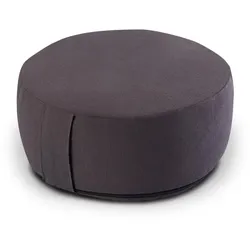 Yogakissen Bodenkissen rund H 14xø31 cm mit Buchweizenschalen Meditationskissen Sportkissen : anthrazit - shadow