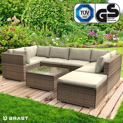 Rattan Lounge Gartenmöbel SERENITY braun