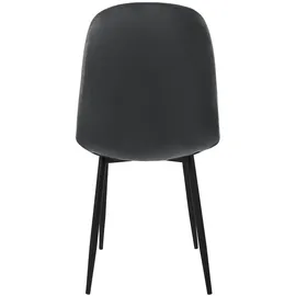 ML-Design Esszimmerstühle 4er Set, Anthrazit, Küchenstuhl mit Samtbezug, Wohnzimmerstuhl mit Rückenlehne, Polsterstuhl mit Metallbeinen, Ergonomischer Stuhl