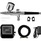 Wiltec, Farbsprühsystem, Kompressor Zubehör Set 2,8bar Airbrush Set 12V Druckluft Air Brush