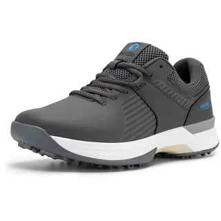 FitVille Herren SpeedEx Golfschuhe V4 Sneaker Extra Weit Walking Schuhe Leichte Bequeme Man Schuhe mit Schnürung atmungsaktive Trainingsschuh für Golf Sport Holzkohle Grau 42 EU Weit - 42 EU Weit