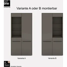 Set One by Musterring Standvitrine Reno 92 x 42 x 185 cm Grau