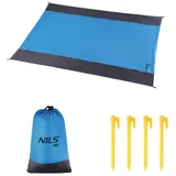Picknickdecke Strandmatte Outdoor Matte Wasserabweisend 200x210cm, NILS CAMP blau