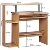 KADIMA DESIGN Computertisch ELBTRAUM: Intelligenter Tastaturauszug, Großzügige Arbeitsfläche, Sonoma-Farbe, Langlebig und Pflegeleicht