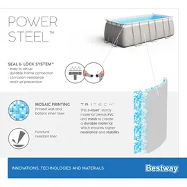 BESTWAY Power Steel Frame Pool Set 549 x 274 x 122 cm inkl. Filterpumpe