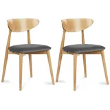 Konsimo® Esszimmerstühle, Grau, Eiche, Buchenholz, Echtholz, 47x79x45 cm, Esszimmer, Stühle, Esszimmerstühle, Vierfußstühle