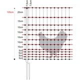 horizont Hühnerzaun - ranger - Elektronetz gelb/ schwarz Höhe 105cm, Länge 50m, mit Strom, reißfest verschweißte Knotenpunkte, Doppelspitze 15 Pfähle, Geflügelnetz, Geflügelzaun, Hühnernetz