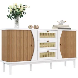 Okwish Sideboard 140,5 x 76 x 40 cm Weiß