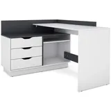 byLIVING Winkelschreibtisch Belfast Weiß / Anthrazit