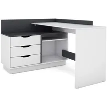 byLIVING Winkelschreibtisch Belfast Weiß / Anthrazit