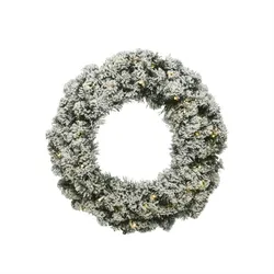 MARELIDA LED Tannenkranz Türkranz Advent beschneit beleuchtet 35cm Timer Batterie grün