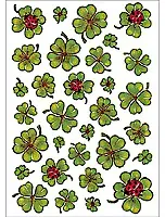 HERMA DECOR stickers shamrocks 3 sheets, A4 sheets, 3 Blätter