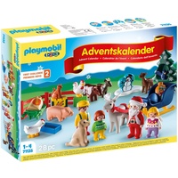 PLAYMOBIL1.2.3 Adventskalender 71135 Weihnacht auf dem Bauernhof, Adventszeit voller Überraschungen, Lernspielzeug für Kleinkinder, Spielzeug für Kinder ab 12 Monaten