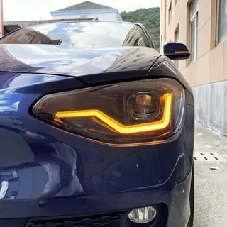 LLCTOOLS LED Angel Eyes Scheinwerfer für BMW 1er F20/F21 11-14 schwarz
