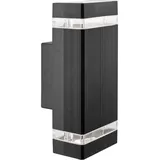 Polux Außenwandleuchte Aluminium Kunststoff 10x11x23 cm 2x GU10 schwarz