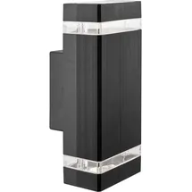 Polux Außenwandleuchte Aluminium Kunststoff 10x11x23 cm 2x GU10 schwarz