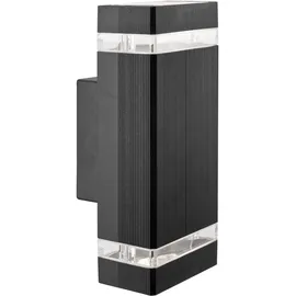 Polux Außenwandleuchte Aluminium Kunststoff 10x11x23 cm 2x GU10 schwarz