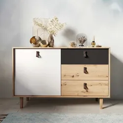 Kommode mit Schubladen im Skandi Design melaminbeschichtet